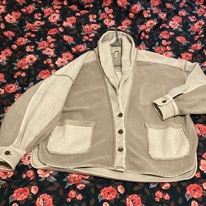 Free People Jordan Jacket Cardigan Oversized in magic mushroom